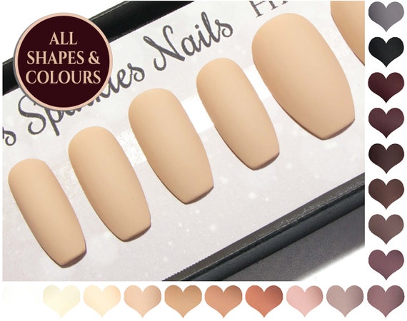 Press On Nails Matte Coffin Nails Nude Black Acrylic False Nails Fake Nail Set Burgundy Fake Nails Hand Painted Faux Nails
