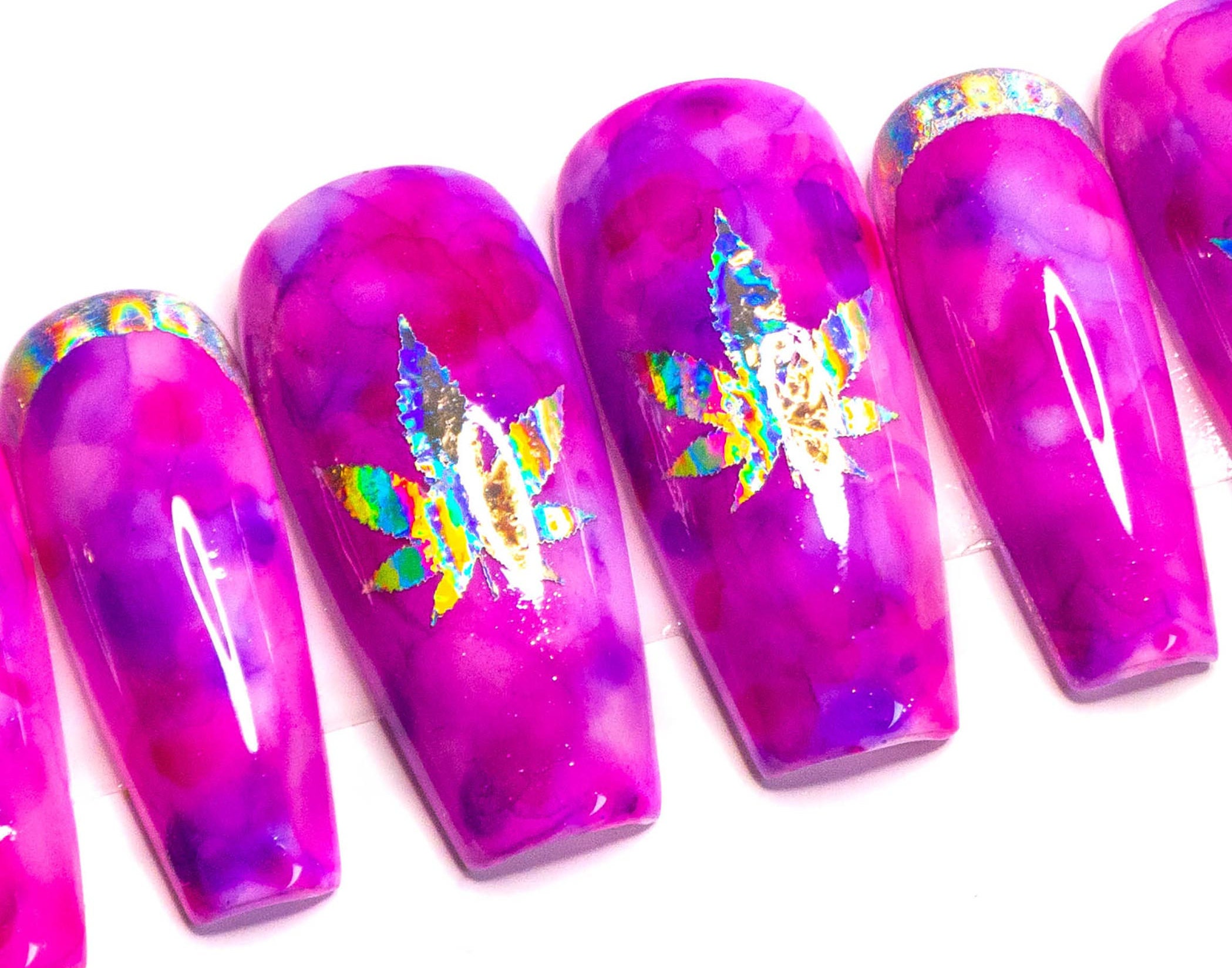 Nail Decals Waterslide Nail Decals Nail Transfers Weed Etsy