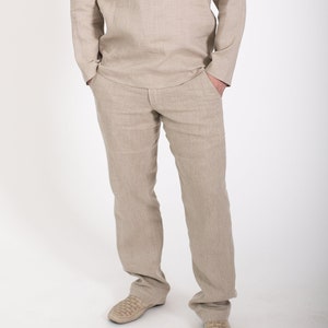 Natural linen men's linen pants.