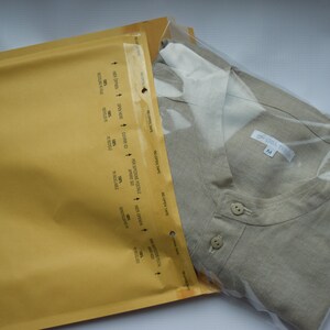 Natural linen classic handmade men's shirt image 8