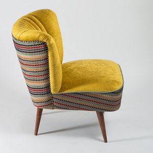 Gold and stripes Cocktail Chair medium from 70's restored image 3