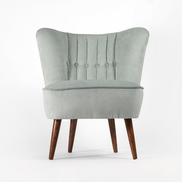 Mint/ steel cocktail chair from 70's - restored
