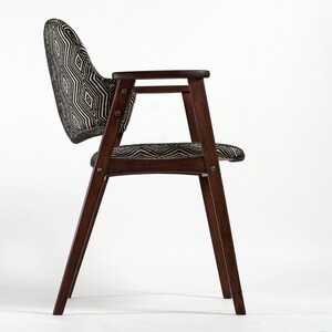 Rhombus paterned Functionalist / MCM dining chair from 1970's image 3