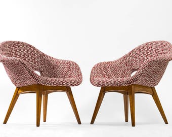 Paar volledig gerestaureerde Mid Century Modern stoel uit 1960