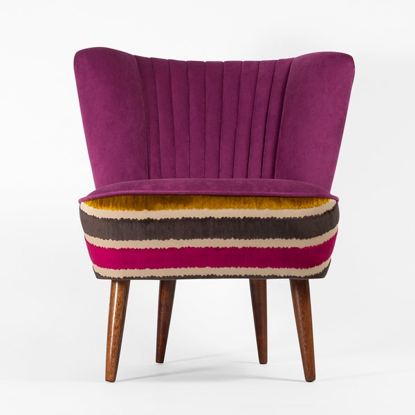 Gloria Violet Cocktail Chair (medium) from 70's - restored