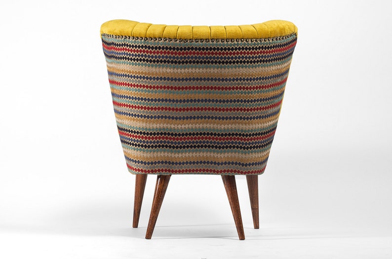 Gold and stripes Cocktail Chair medium from 70's restored image 4