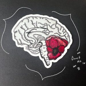 Count Me In -Brain - Watercolor -Mental Health Sticker