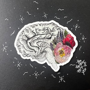 The Darker Part of You -Brain - Watercolor -Mental Health Sticker