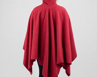 RED CAPE - UNHOODED, Australian Made, Polar Fleece, Medieval, Cosplay, Superhero, Plus Size, Cape, Cloak, Handmade.