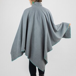 GREY CAPE UNHOODED, Australian Made, Polar Fleece, Medieval, Cosplay, Superhero, Plus Size, Cape, Cloak, Handmade. image 3