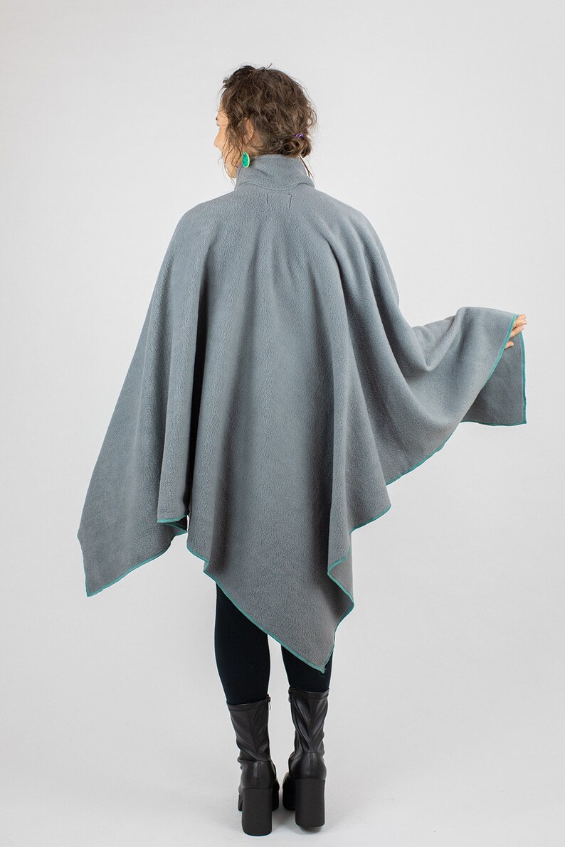 GREY CAPE UNHOODED, Australian Made, Polar Fleece, Medieval, Cosplay, Superhero, Plus Size, Cape, Cloak, Handmade. image 3