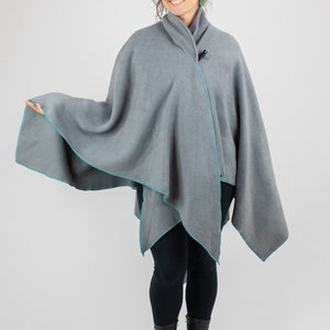 GREY CAPE UNHOODED, Australian Made, Polar Fleece, Medieval, Cosplay, Superhero, Plus Size, Cape, Cloak, Handmade. image 5