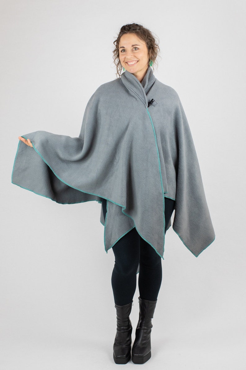 GREY CAPE UNHOODED, Australian Made, Polar Fleece, Medieval, Cosplay, Superhero, Plus Size, Cape, Cloak, Handmade. image 5