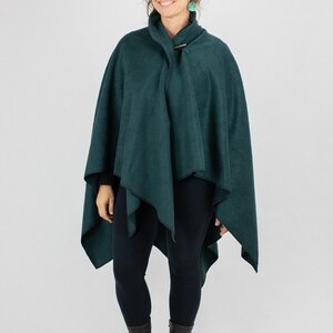 GREEN CAPE UNHOODED, Forest Green, Australian made, Polar Fleece, Medieval, Cosplay, Superhero, Plus Size, Cape, Cloak, Handmade. image 4