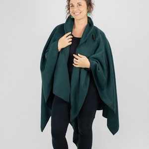 GREEN CAPE UNHOODED, Forest Green, Australian made, Polar Fleece, Medieval, Cosplay, Superhero, Plus Size, Cape, Cloak, Handmade. image 1