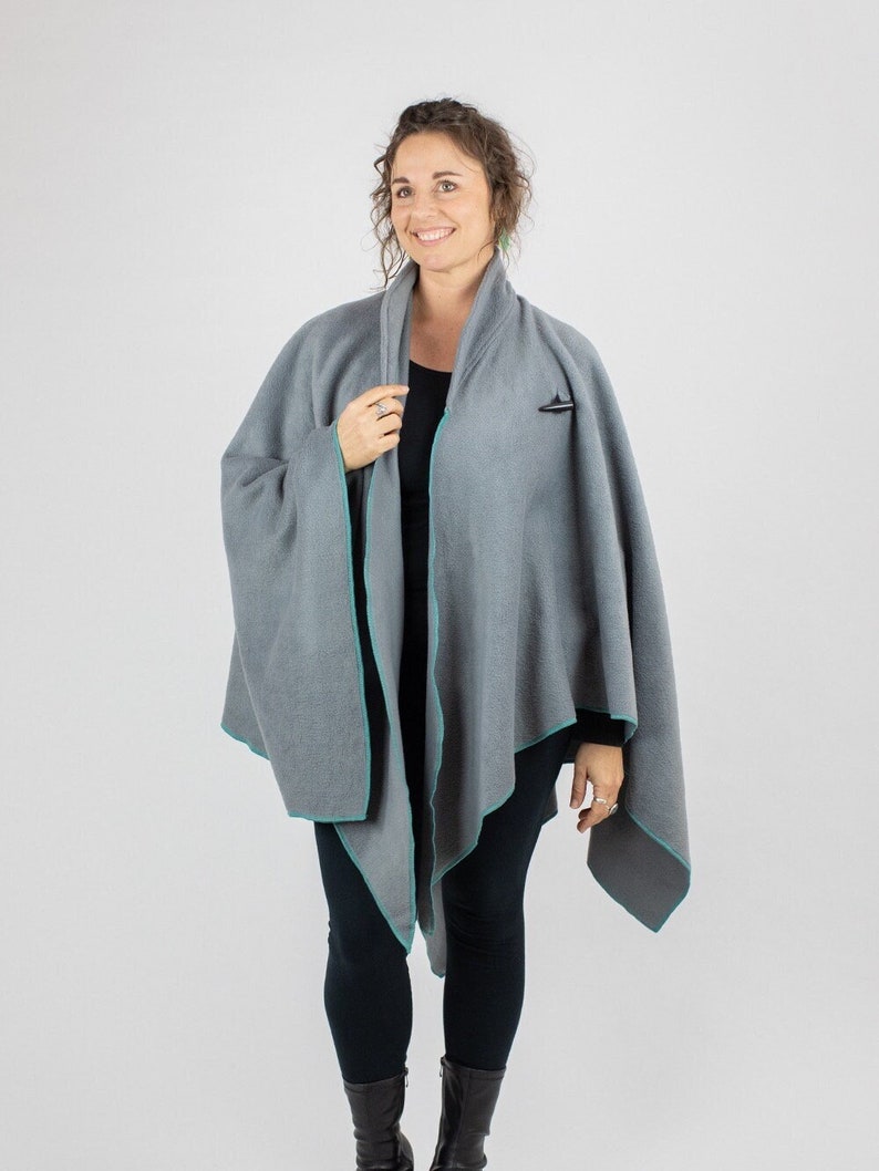 GREY CAPE UNHOODED, Australian Made, Polar Fleece, Medieval, Cosplay, Superhero, Plus Size, Cape, Cloak, Handmade. image 1