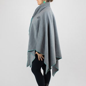 GREY CAPE UNHOODED, Australian Made, Polar Fleece, Medieval, Cosplay, Superhero, Plus Size, Cape, Cloak, Handmade. image 4