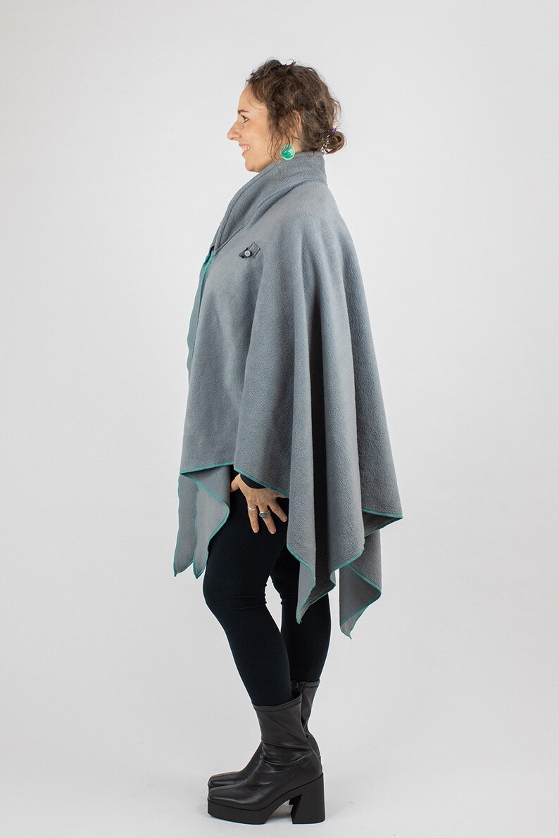 GREY CAPE UNHOODED, Australian Made, Polar Fleece, Medieval, Cosplay, Superhero, Plus Size, Cape, Cloak, Handmade. image 4