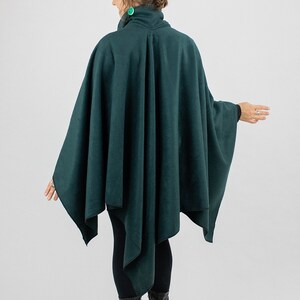 GREEN CAPE UNHOODED, Forest Green, Australian made, Polar Fleece, Medieval, Cosplay, Superhero, Plus Size, Cape, Cloak, Handmade. image 3