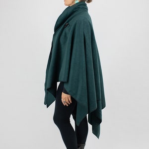 GREEN CAPE UNHOODED, Forest Green, Australian made, Polar Fleece, Medieval, Cosplay, Superhero, Plus Size, Cape, Cloak, Handmade. image 2