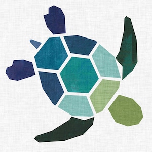 Turtle 2.0 Foundation Paper Piecing Pattern Swimming Hawaii Tropical Animal image 5