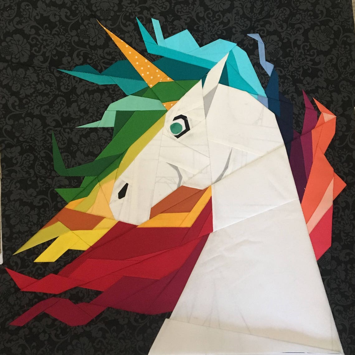 Rainbow Unicorn Head Foundation Paper Piecing Pattern - Etsy Canada