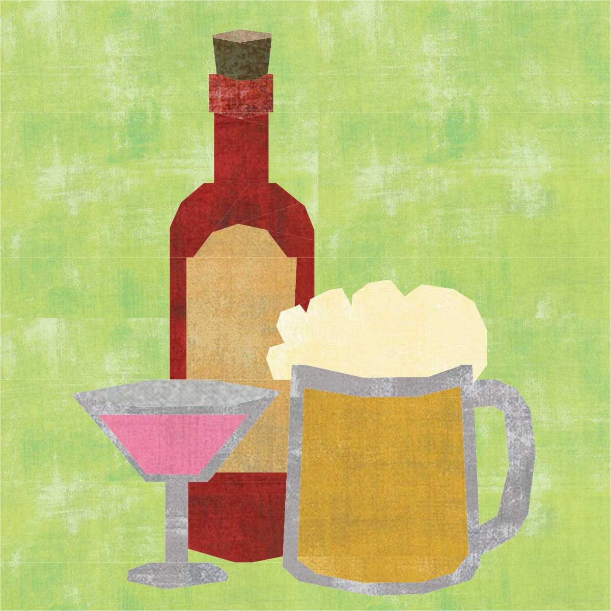 Wine and Beer Alcohol Food Truck Foundation Paper Piecing Etsy