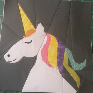 Calm Unicorn Foundation Paper Piecing Pattern