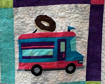 Donut Food Truck Foundation Paper Piecing Pattern