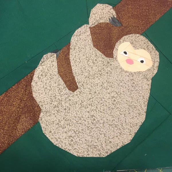 Sloth Foundation Paper Piecing Pattern