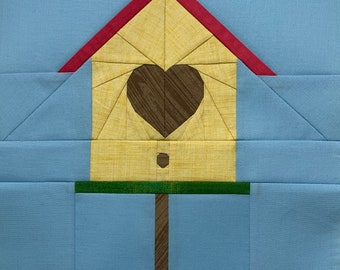 Patrón de piezas de papel para base de casa de pájaros