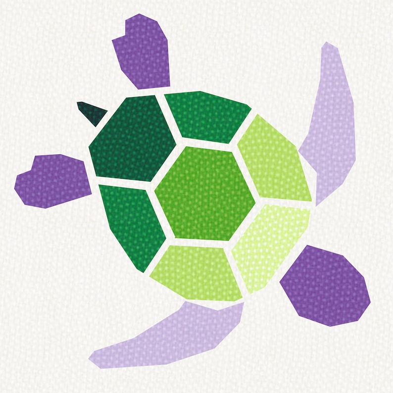 Turtle 2.0 Foundation Paper Piecing Pattern Swimming Hawaii Tropical Animal image 6