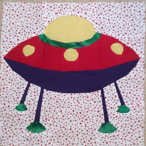 Flying Saucer UFO Foundation Paper Piecing Pattern