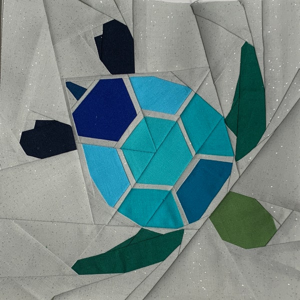 Turtle 2.0 Foundation Paper Piecing Pattern Swimming Hawaii Tropical Animal