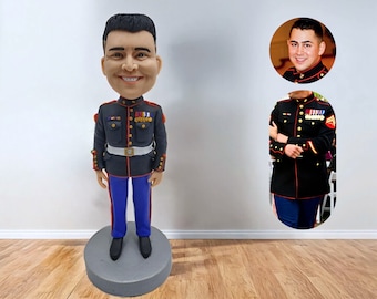 Custom full details man officer bobblehead doll, Create Your Own Bobblehead, Handmade clay figure doll, bobblehead gifts for husband