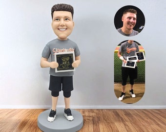 Custom Boyfriend Bobblehead, Personalized Graduation award memorial Bobblehead, Handmade clay figure doll for him, custom father 3D statue