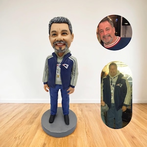Custom husband/father bobblehead from photo, Custom Man&#39;s clay Bobbleheads doll, personalized Romatic anniversary gifts, mini Action Figure