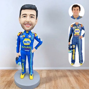 Custom Bobbleheads gifts for Racing Driver, Personalized Action Figure of Yourself,Unique Father&#39;s day gifts, full details, Anniversary gift
