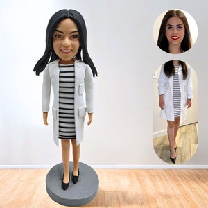 Custom Female Doctor Bobblehead, Personalized Medical Doctor Figurines, Unique Bobbleheads Presents For Doctors, Handmade Female Statues