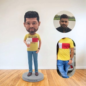 Figurine personnalisée pour mari/petit ami, cadeaux d&#39;anniversaire de poupée homme Bobbleheads personnalisés, faites votre propre figurine, figurine pour décoration de voiture