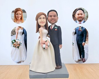 Custom Bobblehead for Newly-married Couples, Personalized Wedding Cake Topper, Anniversary Gift for Parents, Custom Figurine as Wedding Gift