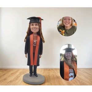 Custom bobblehead Figurine for Graduation students, Graduation gifts for girlfriend, Personalized bobblehead keychain, Christmas photo gifts