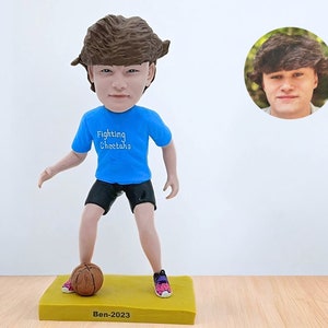Custom Bobblehead for footballer, Personalized Sports Man Bobblehead, Handmade Husband Boyfriend Boss Figurine Doll, Anniversary Gifts