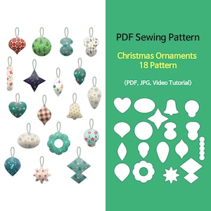PDF Pattern / Christmas Ornaments 18 PDF Pattern / Sewing pattern for Christmas crafts / Video Tutorial