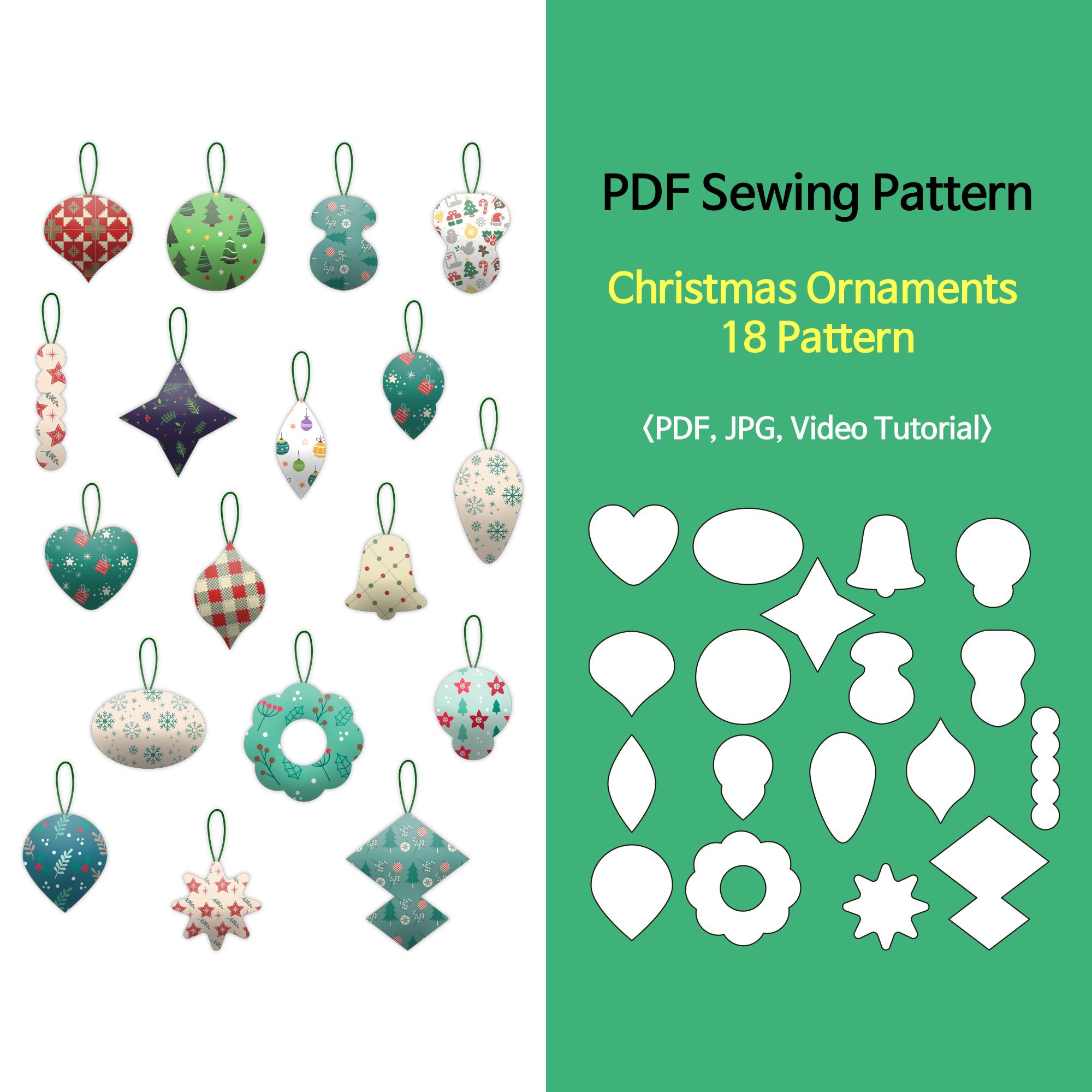 PDF Pattern / Christmas Ornaments 18 PDF Pattern / Sewing Pattern for ...