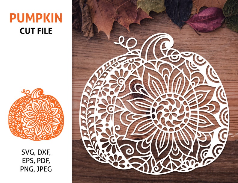 Download Pumpkin Mandala SVG Fall cut file Instant Download Autumn ...