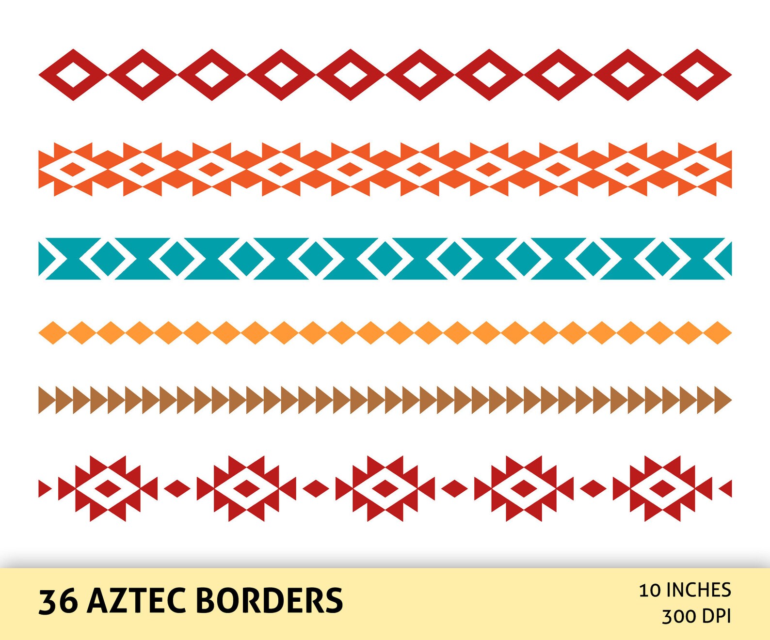 AZTEC BORDERS svg cut files digital borders clipart native Etsy