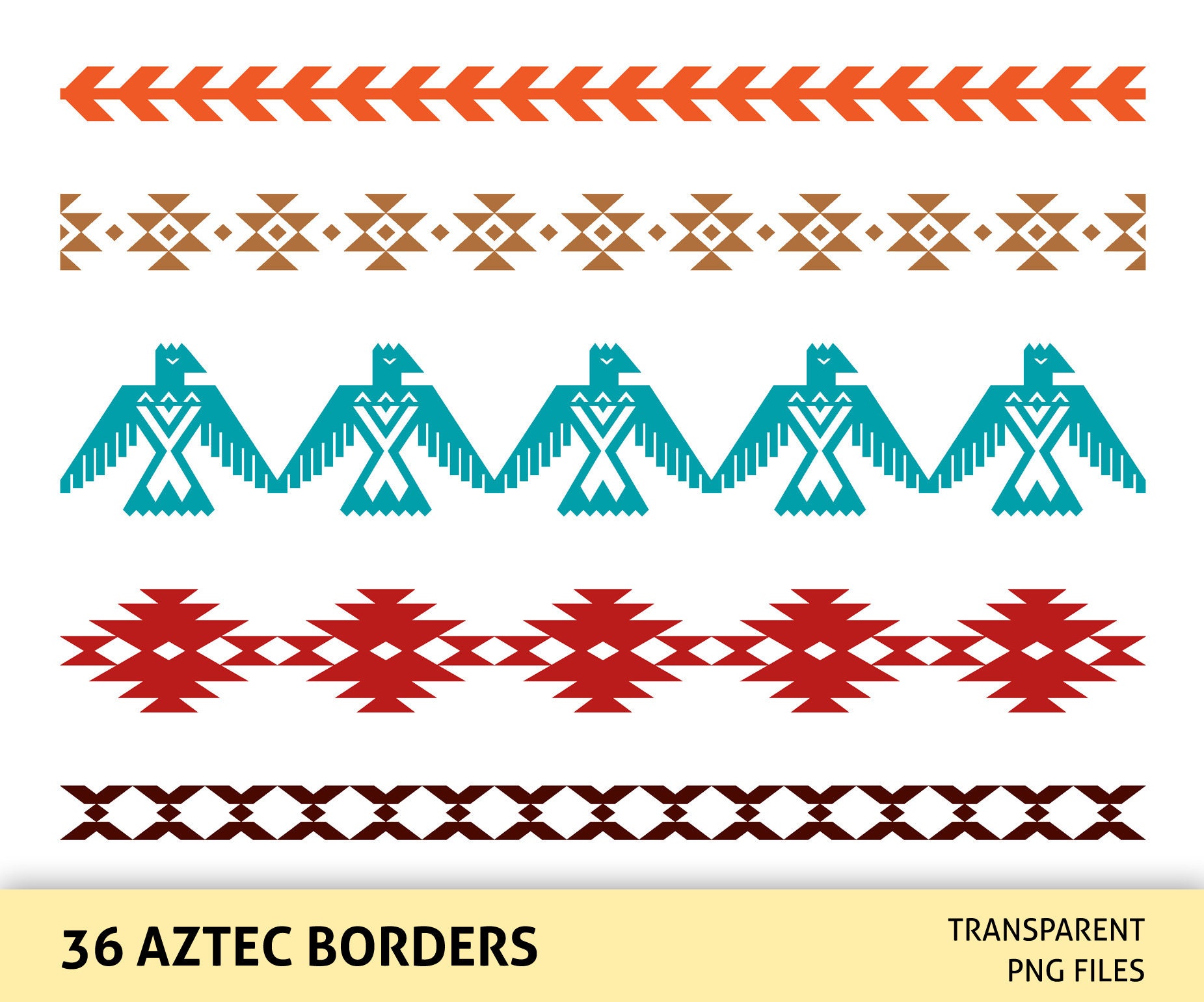 AZTEC BORDERS svg cut files digital borders clipart native | Etsy
