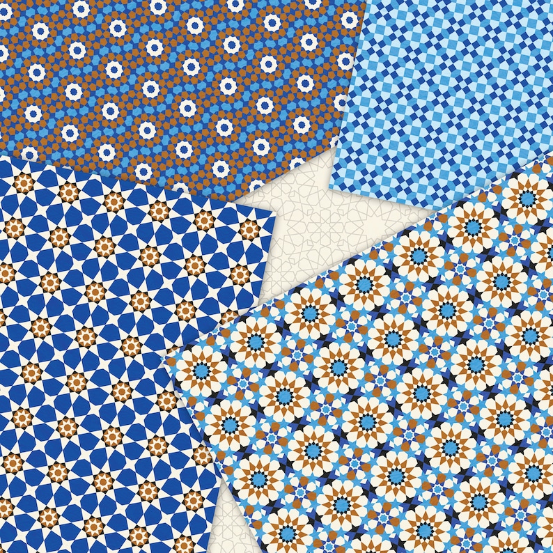 Marokkanische Muster Mosaik Papier Eid Mubarak islamische