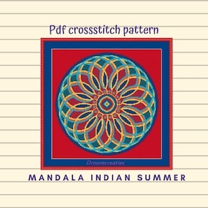 Mandala pattern Indian Summer - pdf crossstitch pattern  - 189 x 189 crossstitches - 34x34 cm 13,5 x 13,5 inches